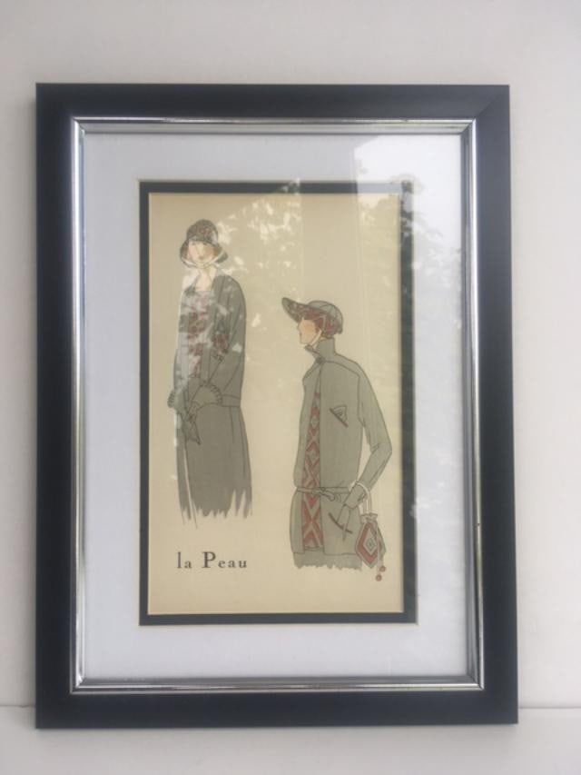 Gazette Bon Du Ton, ‘La Peau’ Pochoir Print, Art Deco, Framed, 1922, France: Title: Gazette Bon Du Ton, ‘La Peau’ Pochoir Print, Art Deco, Framed, 1922, France Description: Circa 1922, Gazette Bon Du Ton, ‘la Peau’ Pochoir Print, Art Deco, France