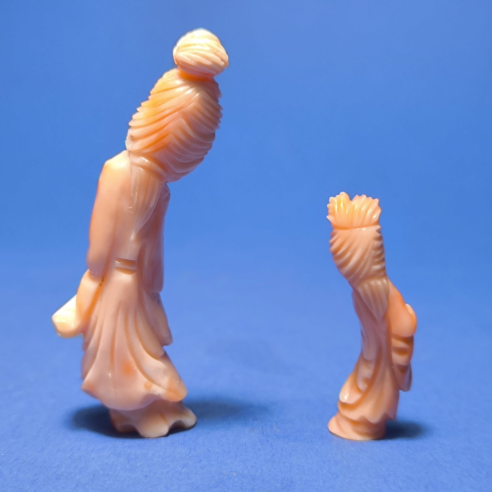 RARE Antique Chinese Hand Carved Coral Guan Kwan Yin Guanyin Figure - 2