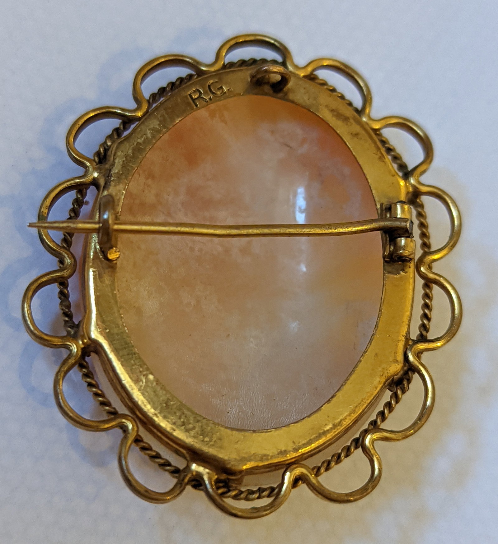 Vintage Rolled Gold Cameo Brooch - 2