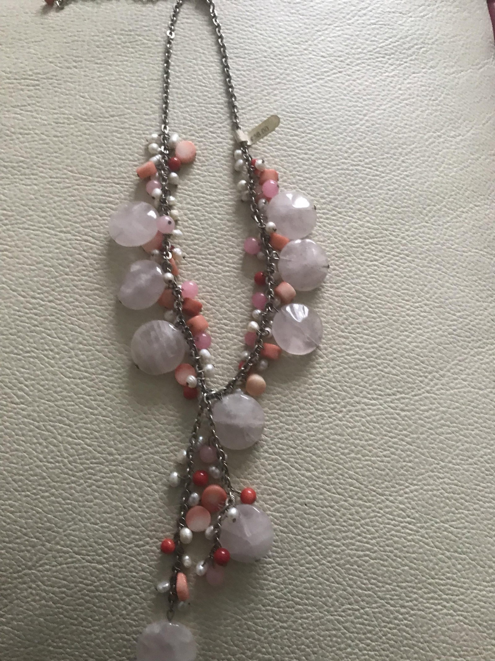 Butler & Wilson Rose Quartz, Pearl and Coral Bead Necklace - 2