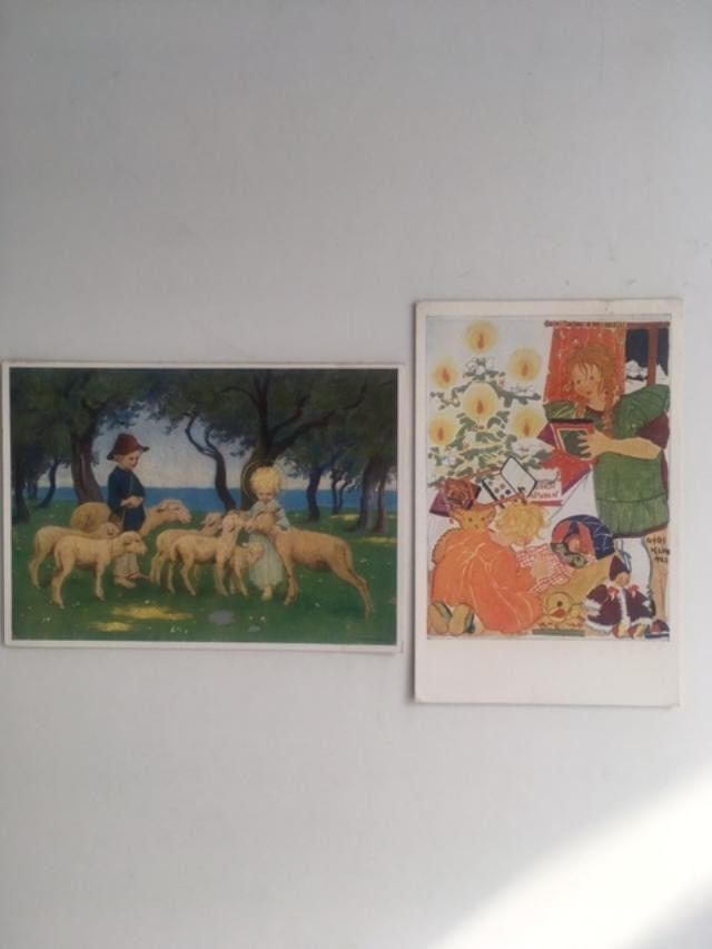 1938 Christmas Themed Post Cards'' By Artists 'GiGi Klima' & 'Schonermark' (1 of 2)