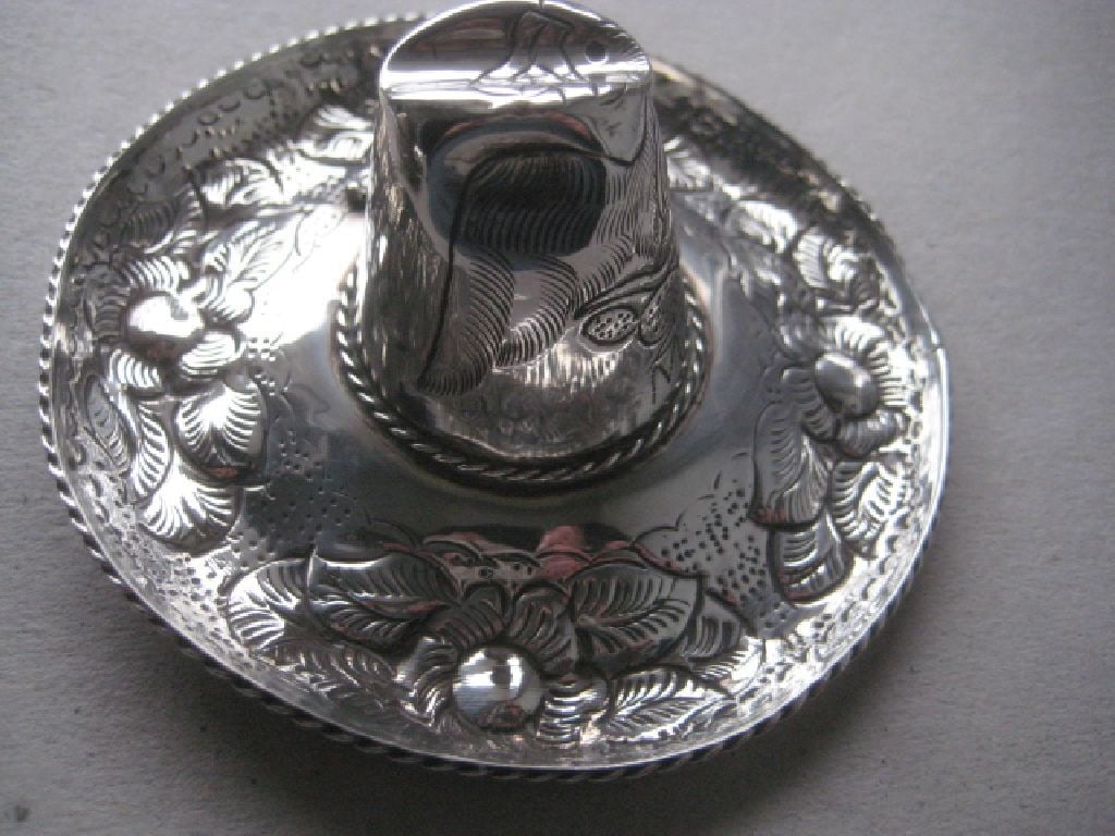A Pair of Sterling Silver Mexican Sombrero Hats - 13