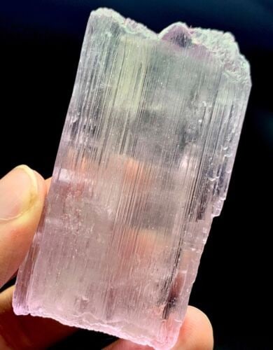 Large 442 carats natural Kunzite crystal from Brazil.: Title: Large 442 carats natural Kunzite crystal from Brazil. Description: A spectacular, massive (442 carats!!!) totally natural specimen of KUNZITE, which as a pleochroic mineral, it exhibits di