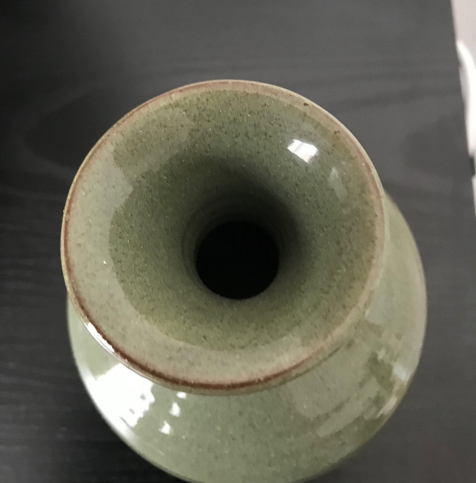 Breanish Pottery Olive Green Glaze Vase - 3