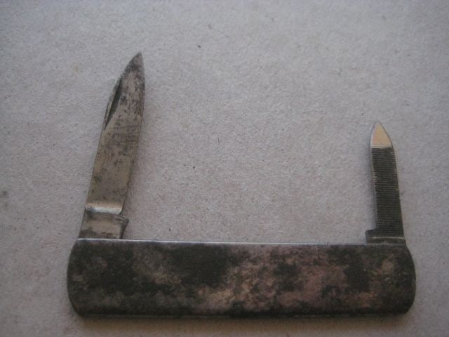 Antique French Steel Hafted Twin Bladed Penknife, c1900 - 2