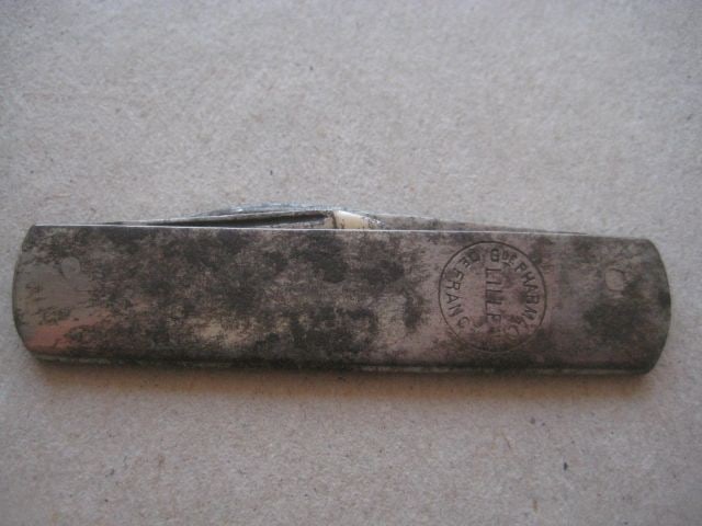 Antique French Steel Hafted Twin Bladed Penknife, c1900 - 4