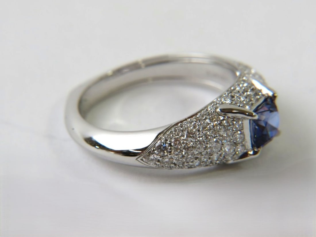 Kat Florence, Benitoite and Diamond 18K Ring - 4