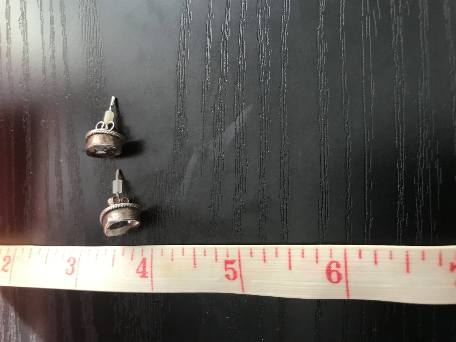 Smoky Quartz Sterling Silver Stud Earrings - 2