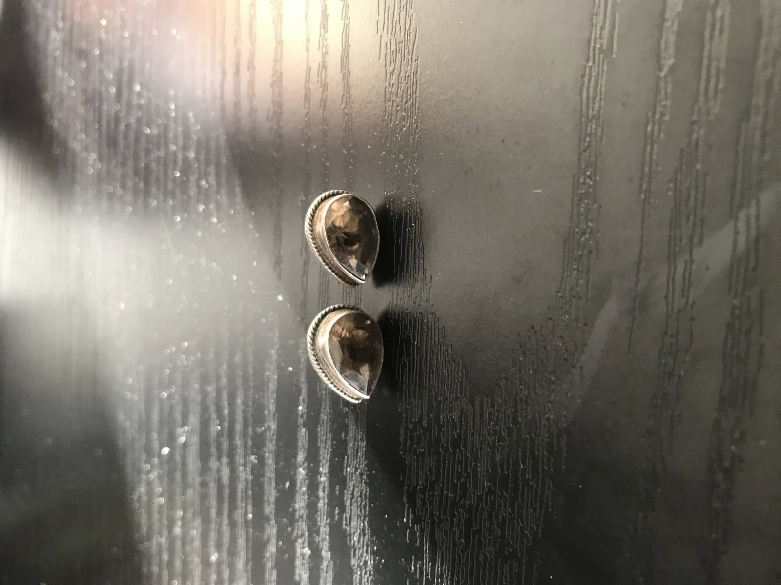 Smoky Quartz Sterling Silver Stud Earrings - 5