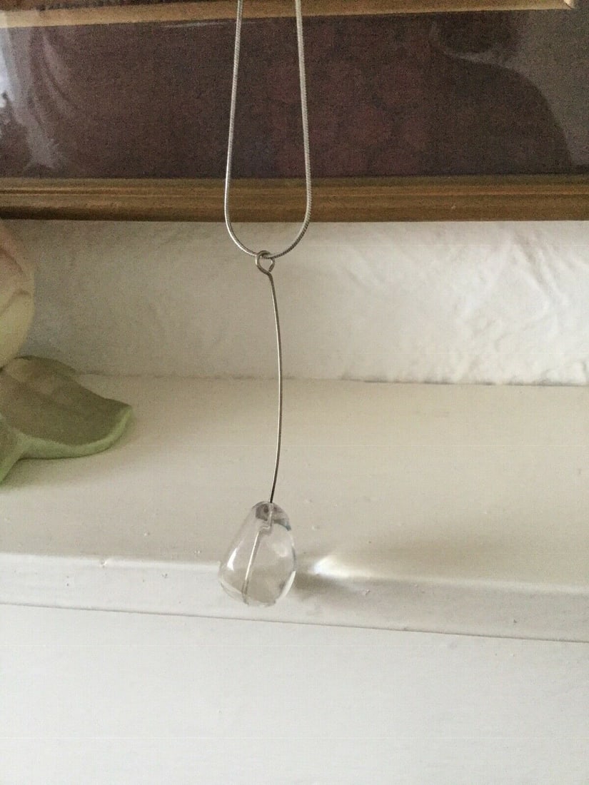 Melissa Mcarthur Sterling Silver Quartz Pendant Necklace: Title: Melissa Mcarthur Sterling Silver Quartz Pendant Necklace Description: A statement necklace from award winning jewellery designer in modern style. With clear quartz stone. Looks amazing