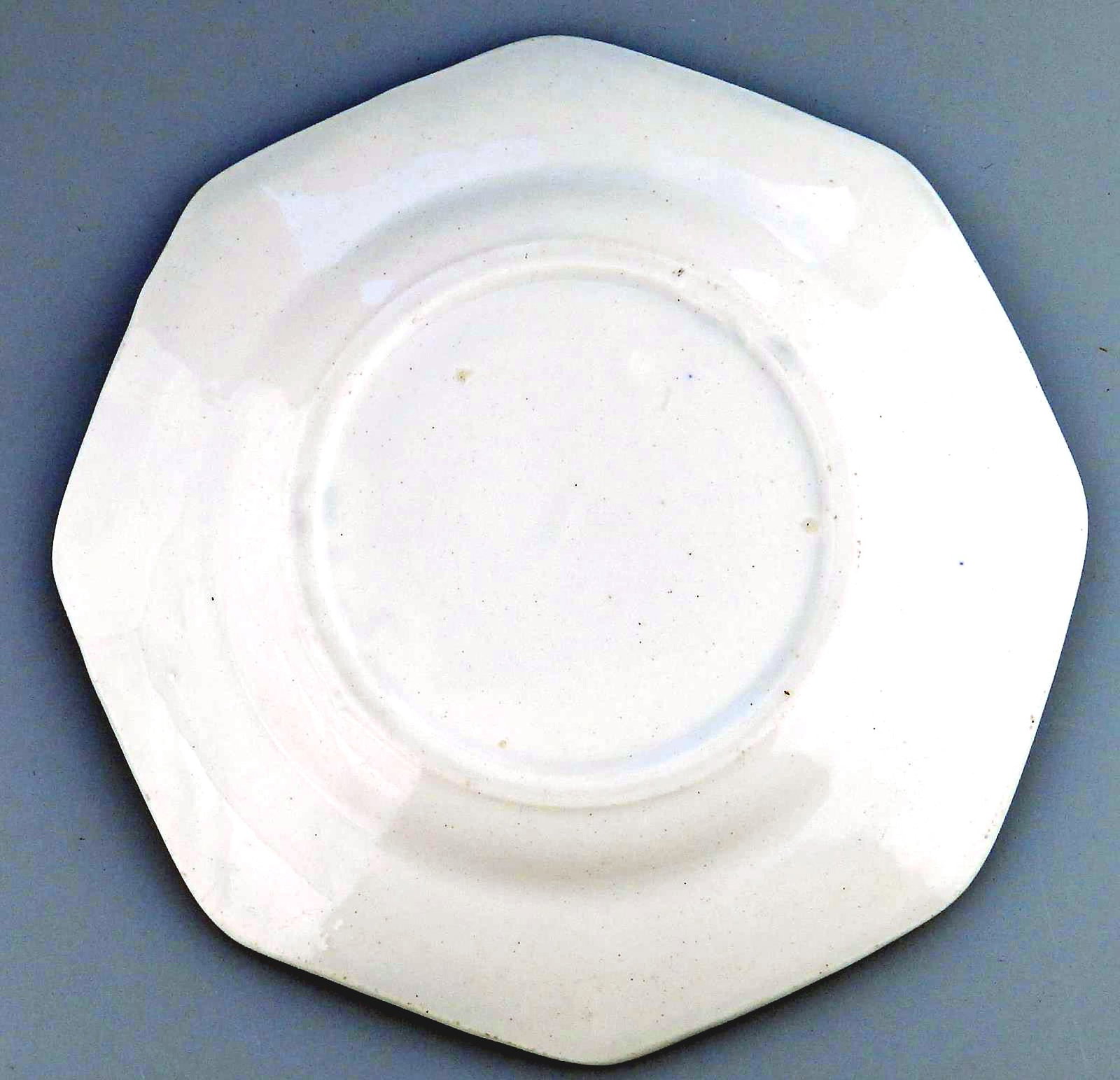 Unusual antique Staffordshire pottery daisy border Military Nursery Plate C.19th - 3