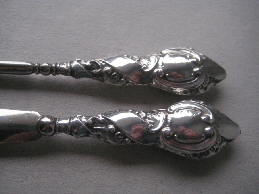 Edwardian Silver Shoehorn and Buttonhook Set, Cased - 8