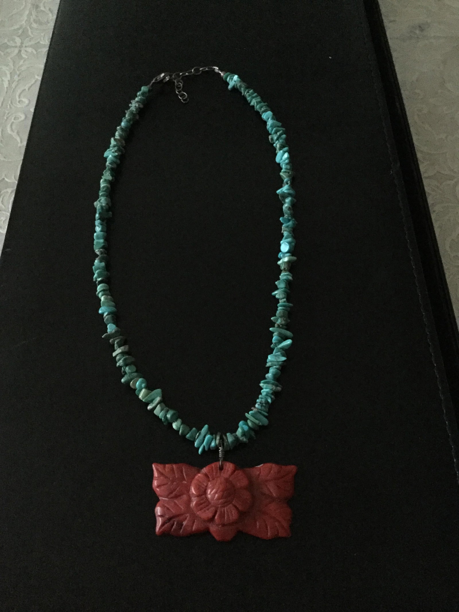 Turquoise and Coral Necklace - 2