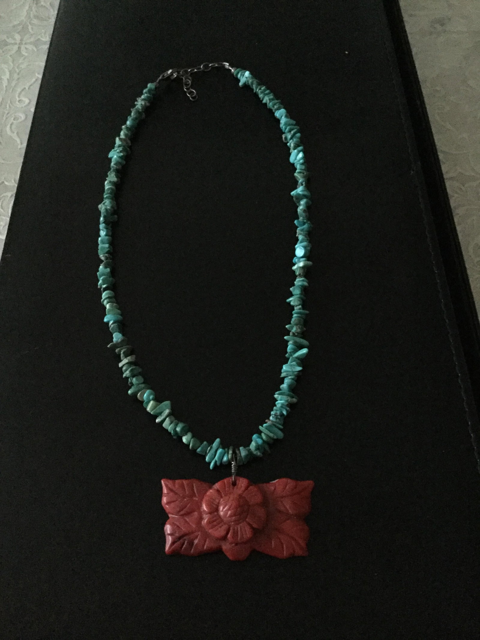 Turquoise and Coral Necklace - 4