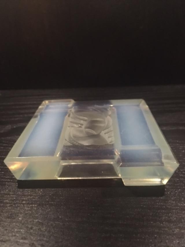 Andre Hunebelle (1896-1985) Art Deco, Opalescent Ashtray, Swimmers, Signed, 1930 - 16