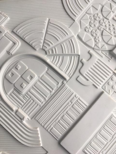 Sir Eduardo Paolozzi,CBE,RA (1924-2005) Mural Plaque, Abstract Architectural Biscuit Porcelain, 1... - 5