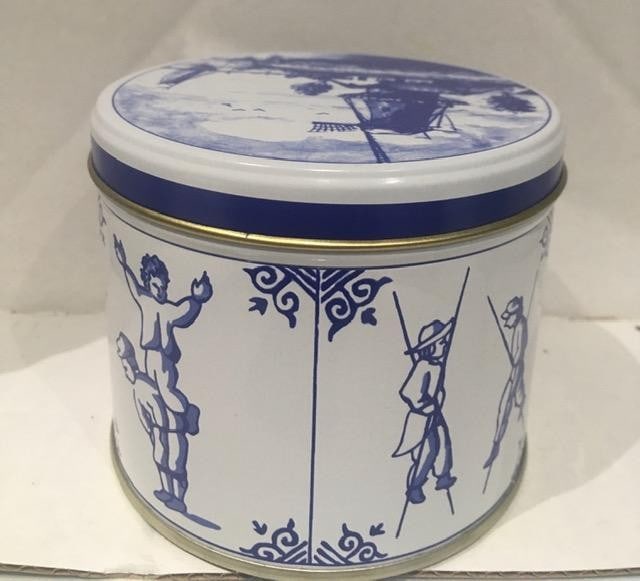 Two Dutch Tins, Folk Art and Utility Scenes, One Circular and One Retangular - 4