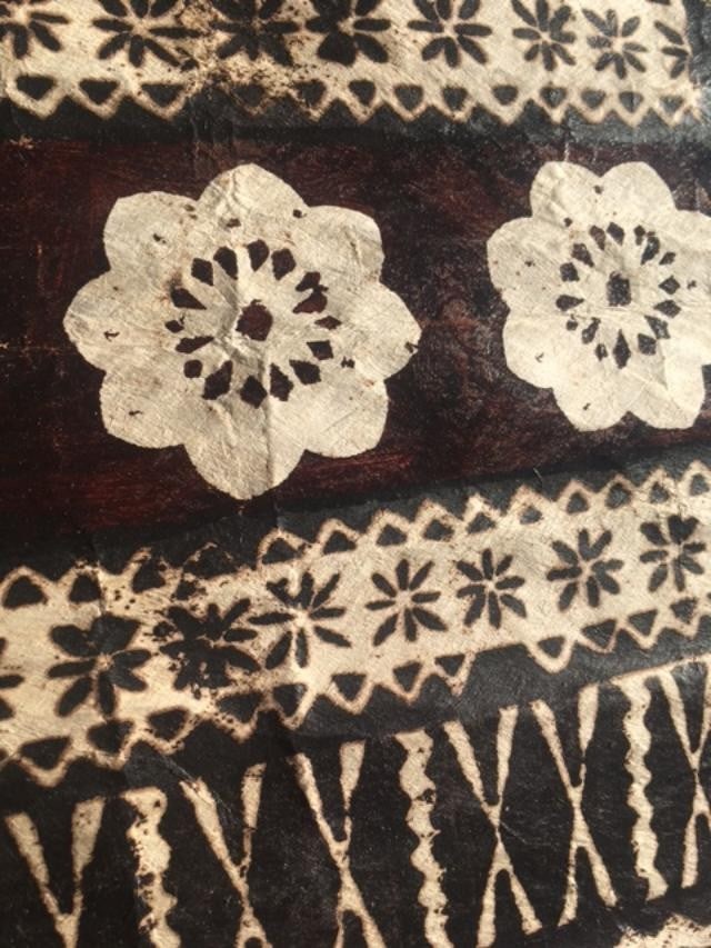 Batik (1970s) Fijian Folk Art, Hand-painted Folk Sample, Cellulose Paper, Unique, Framed - 7