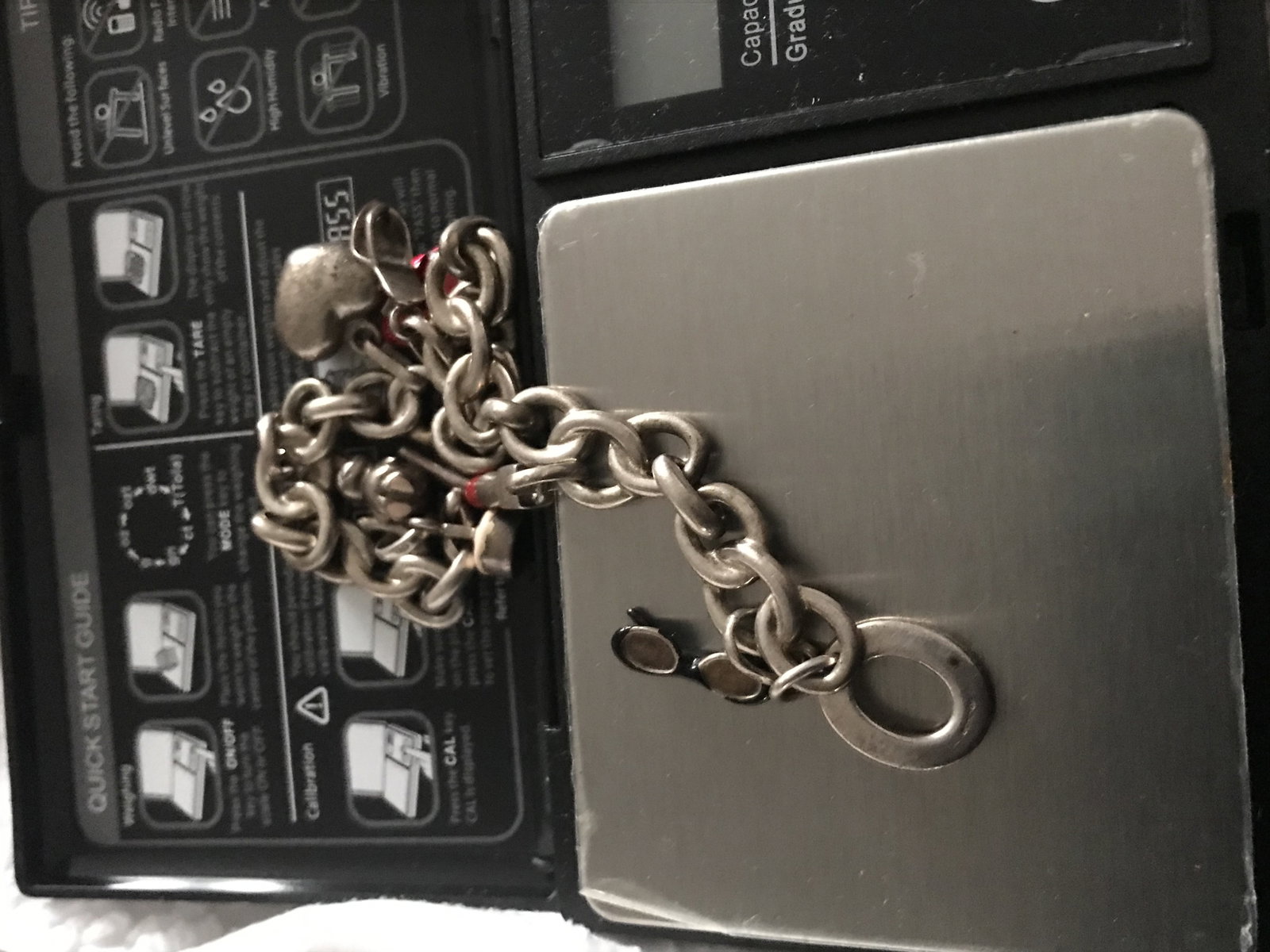 Heavy Sterling Silver 925 Charm Bracelet With Charms - 4