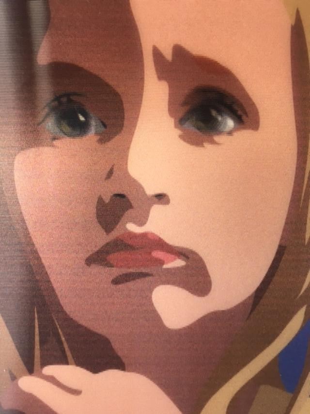 Julian Opie (1958) ‘Sissi Looking Upwards’ 3D Lenticular Moving Image, In Colours, Frame - 4