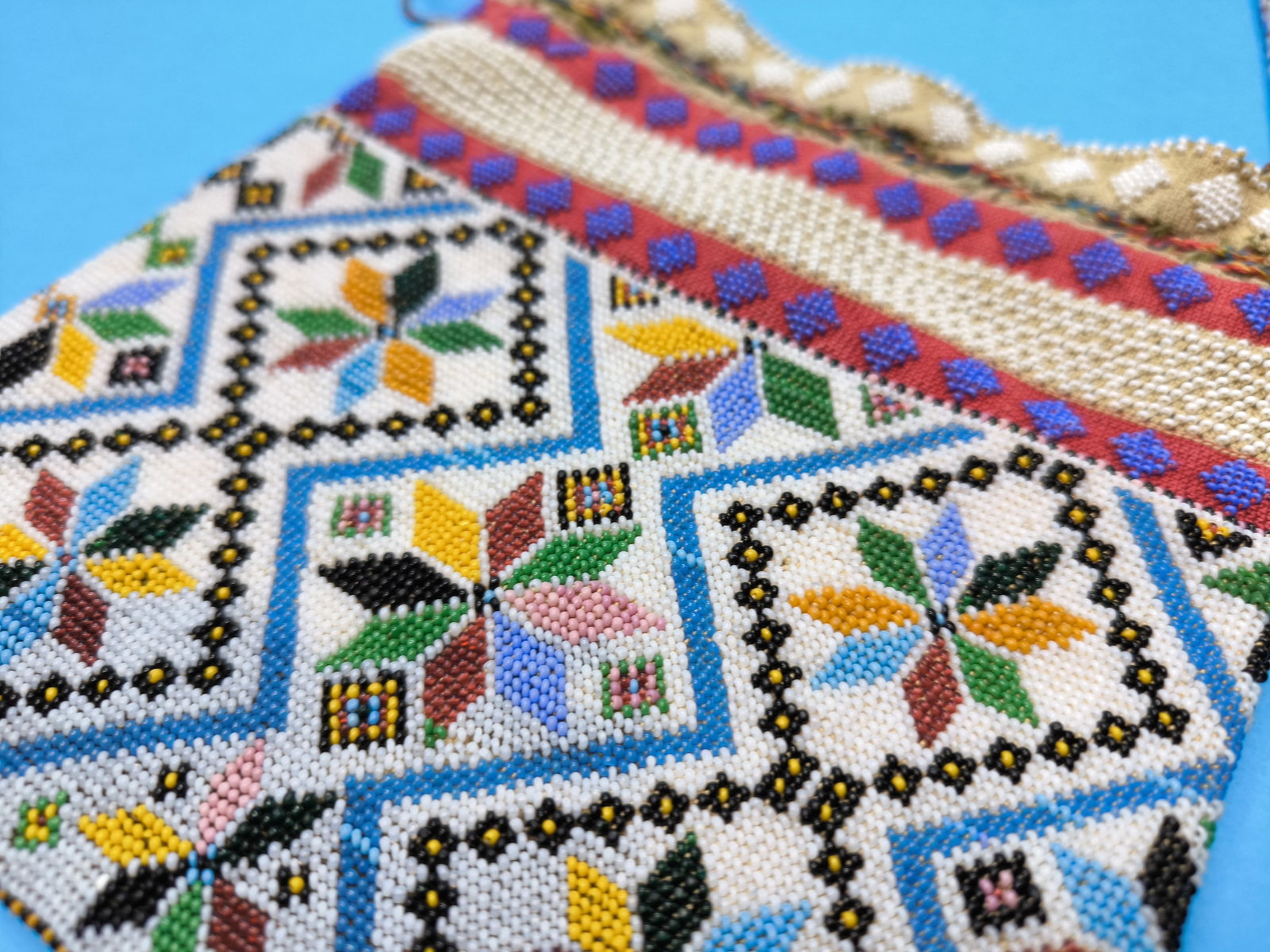 Antique American Native Beaded Bag 1880 - 4
