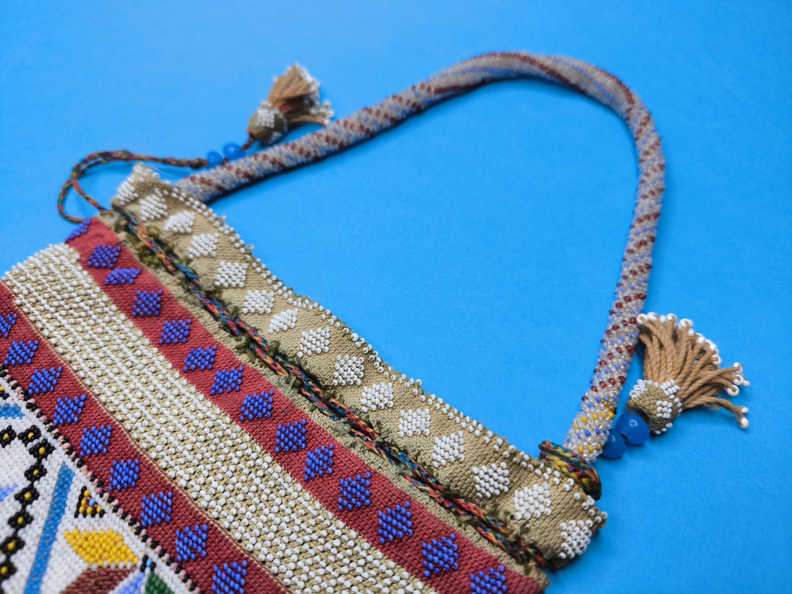Antique American Native Beaded Bag 1880 - 5