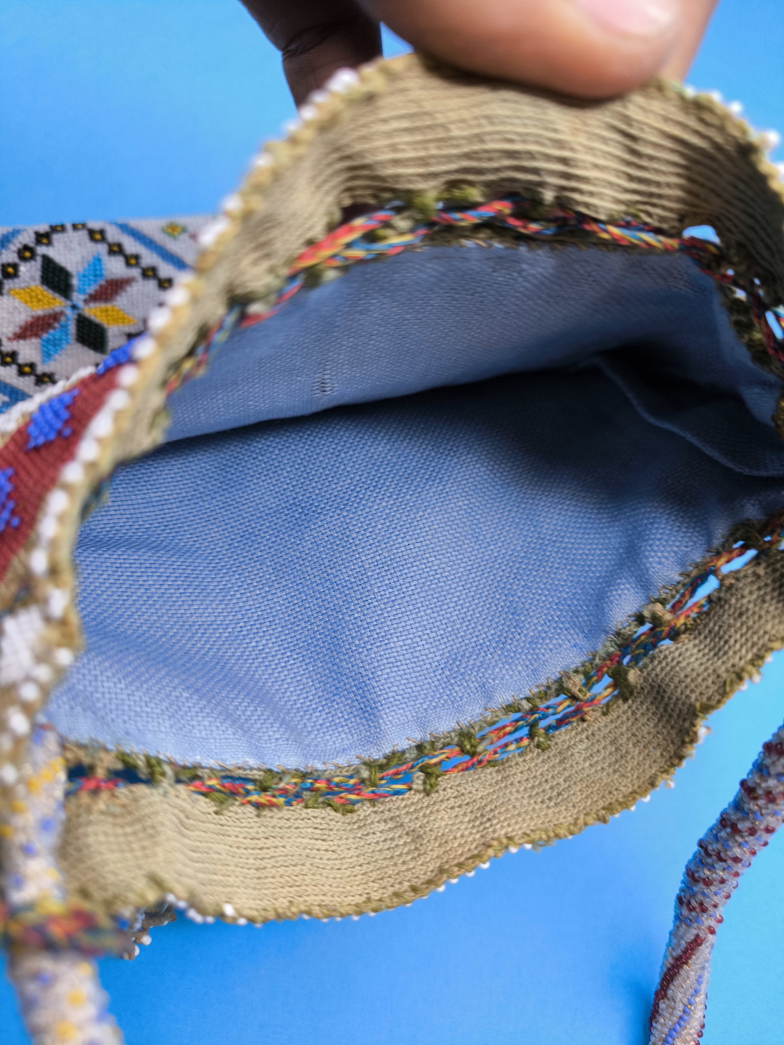 Antique American Native Beaded Bag 1880 - 6