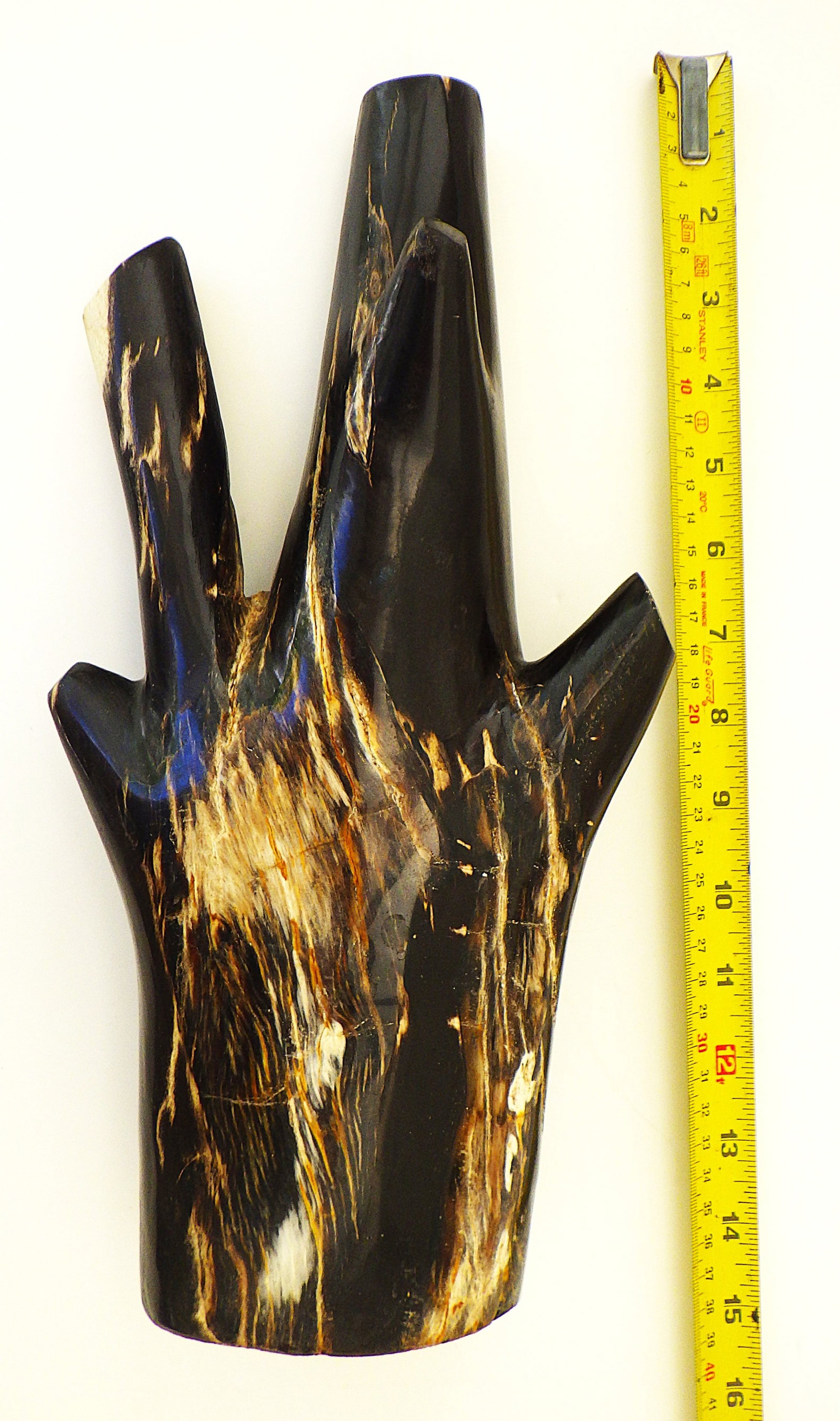 Fossil wood branch 35 cm from Indonesia 20 million years old.: Title: Fossil wood branch 35 cm from Indonesia 20 million years old. Description: Fossil Wood Petrified branch of Miocene age (20 - 15 million years old), height: 35 cm, weight: 3.8 kg, Origin: E