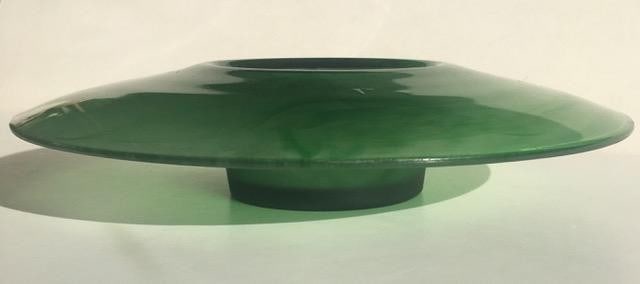 Davidson, Art Deco Cloud Glass In Green, Posey Bowl, Circa 1930: Title: Davidson, Art Deco Cloud Glass In Green, Posey Bowl, Circa 1930 Description: Davidson, Art Deco Cloud Glass in Green, Posey Bowl, circa 1930 Description – A wonderful large and