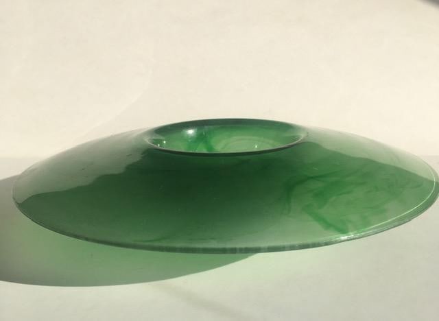 Davidson, Art Deco Cloud Glass In Green, Posey Bowl, Circa 1930 - 2