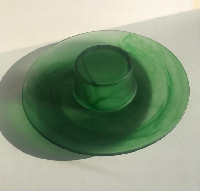 Davidson, Art Deco Cloud Glass In Green, Posey Bowl, Circa 1930 - 5