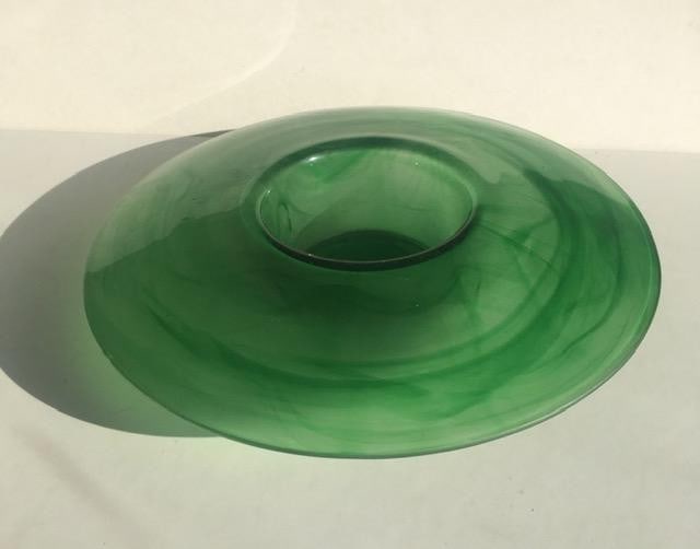Davidson, Art Deco Cloud Glass In Green, Posey Bowl, Circa 1930 - 6