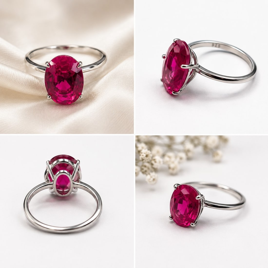 Ruby Corundum Ring Size 18 – 6.60 Ct Oval Gemstone – 925 Sterling Silver: Title: Ruby Corundum Ring Size 18 – 6.60 Ct Oval Gemstone – 925 Sterling Silver Description: Elegant size 18 ring featuring a 6.60-carat Ruby Corundum in an oval faceted cut. The vibrant
