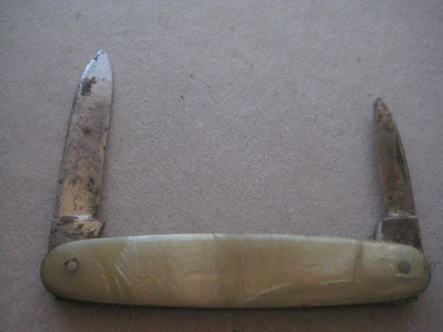 Vintage Osborne Advertising Twin Steel Bladed Folding Fruit Knife, c1920 - 2