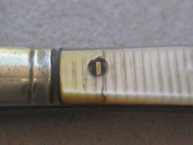 Victorian Mother of Pearl Hafted Twin Steel Bladed Folding Fruit Knife, c1900 - 4