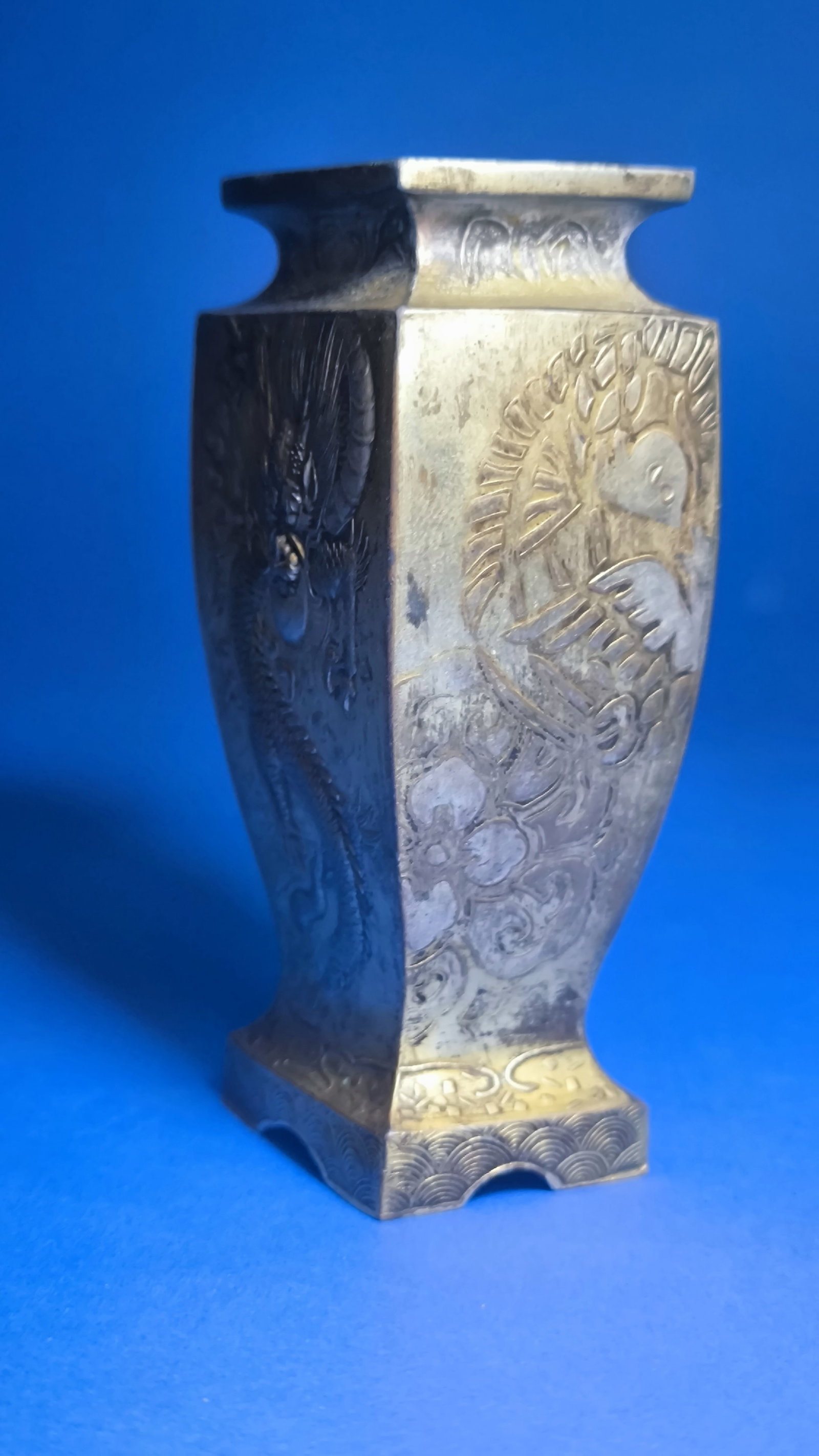 Antique Meiji Mixed Metal Master Piece Japan Art Work Vase - 2