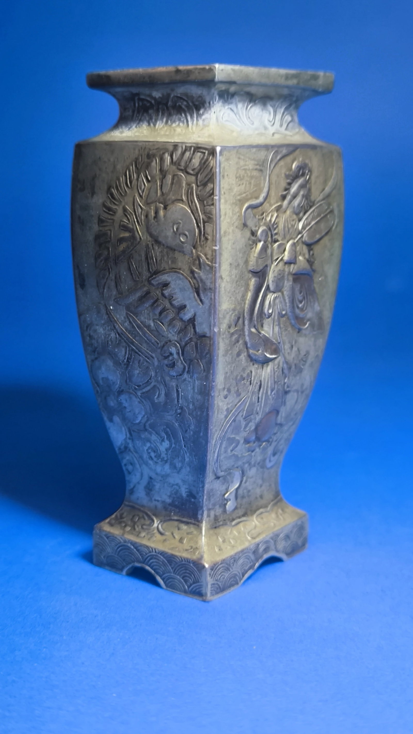 Antique Meiji Mixed Metal Master Piece Japan Art Work Vase - 4
