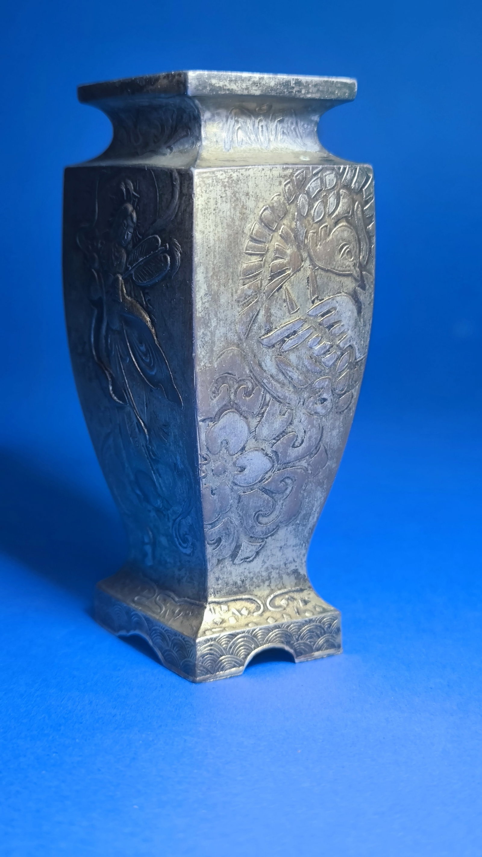 Antique Meiji Mixed Metal Master Piece Japan Art Work Vase - 6