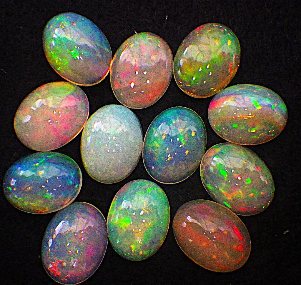Twelve quality Australian opal cabochons - 2