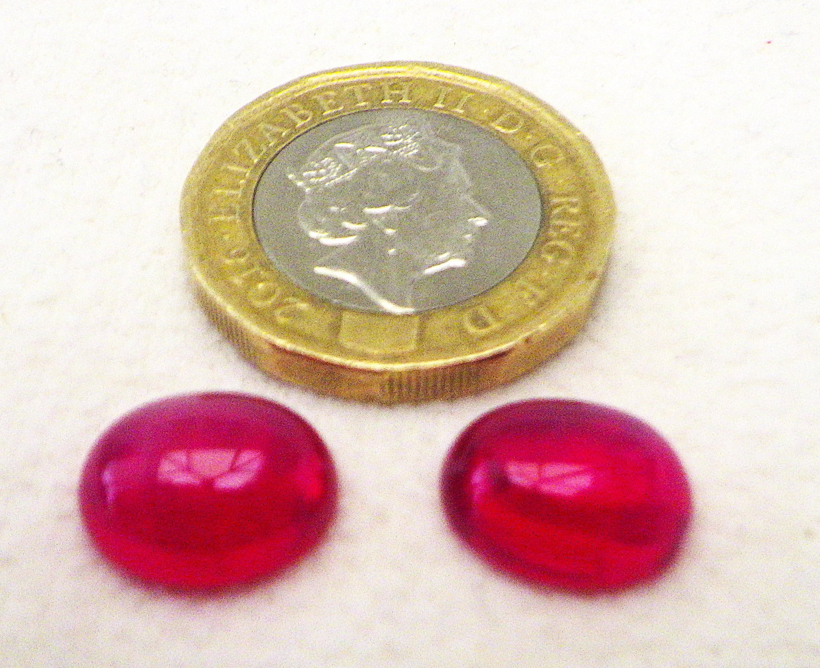 Two six ray star ruby cabochons - 3