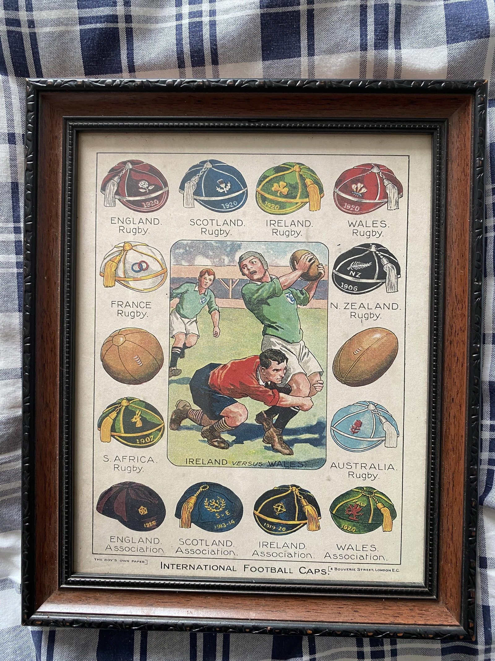 Original Poster From 1920s Boys Comic of International Rugby Sides - 2