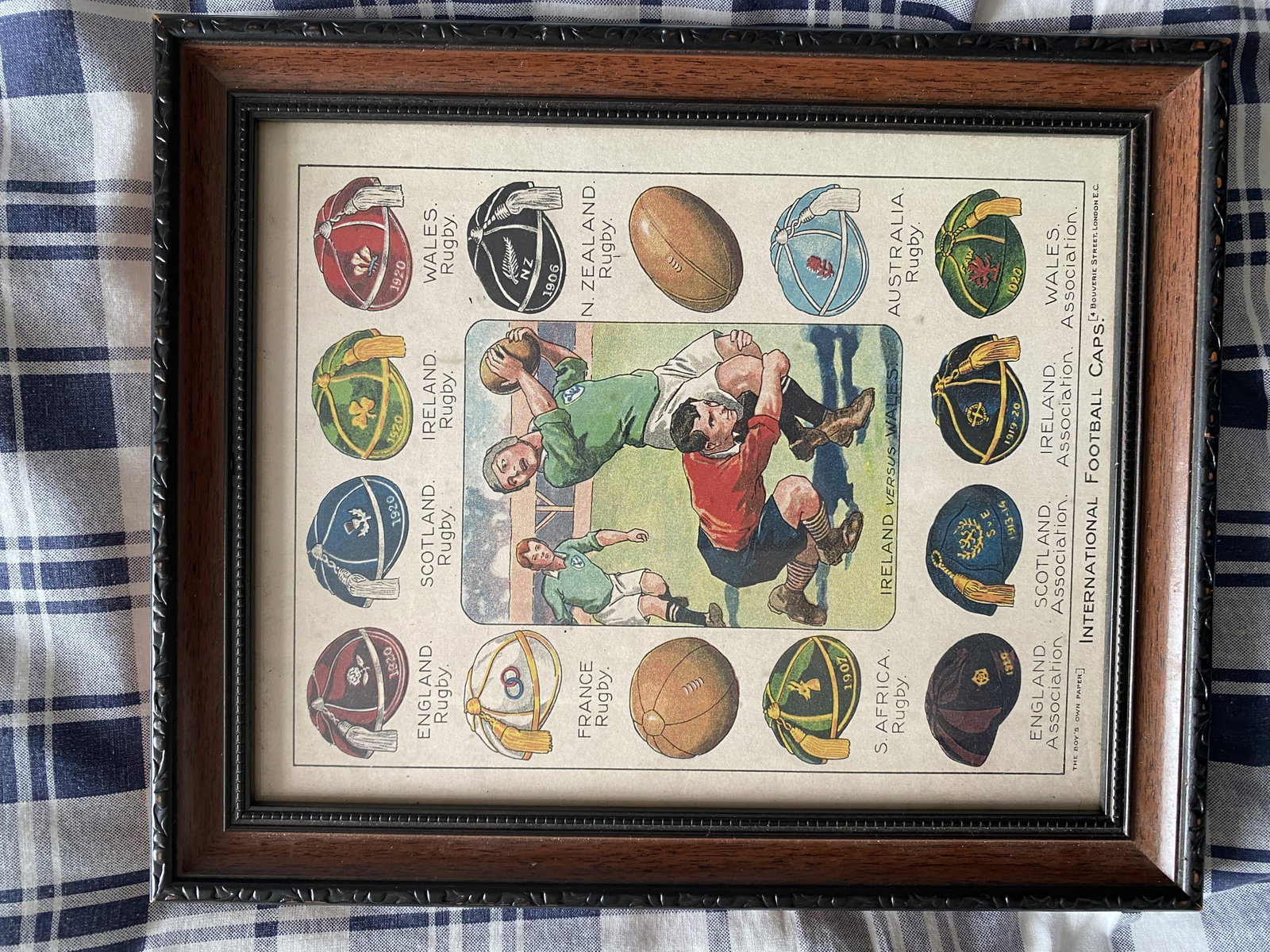 Original Poster From 1920s Boys Comic of International Rugby Sides - 4