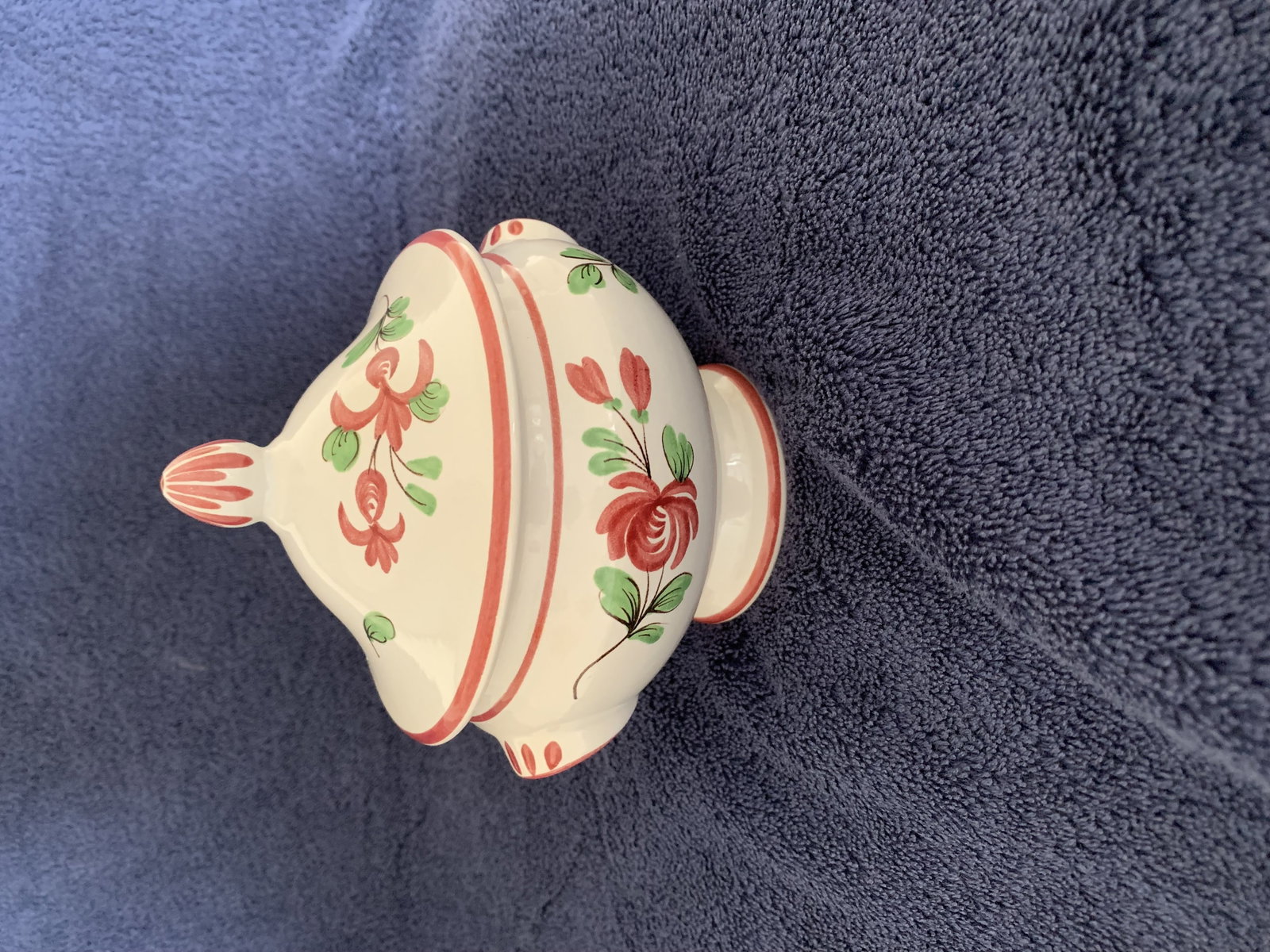 Antique French Sugar Bowl, c1920’s, Fait Main, Faiences d’Art, Strasbourg. (1 of 5)