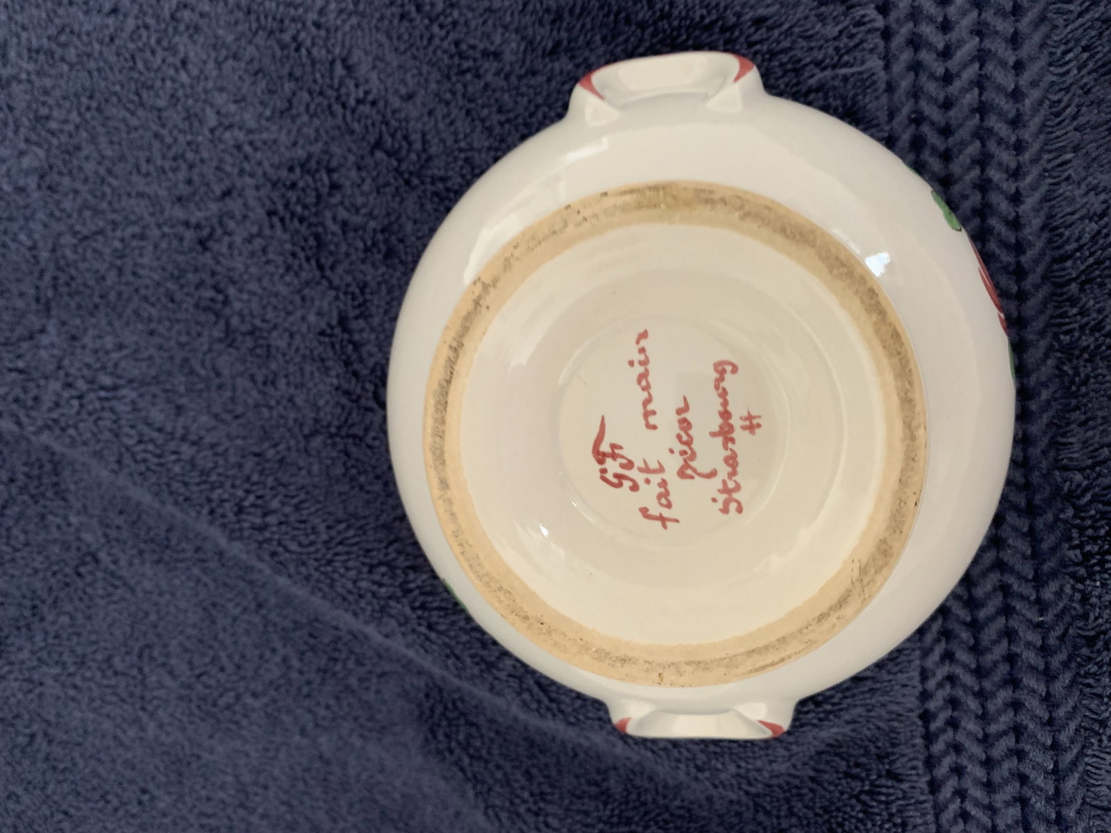 Antique French Sugar Bowl, c1920’s, Fait Main, Faiences d’Art, Strasbourg. - 5