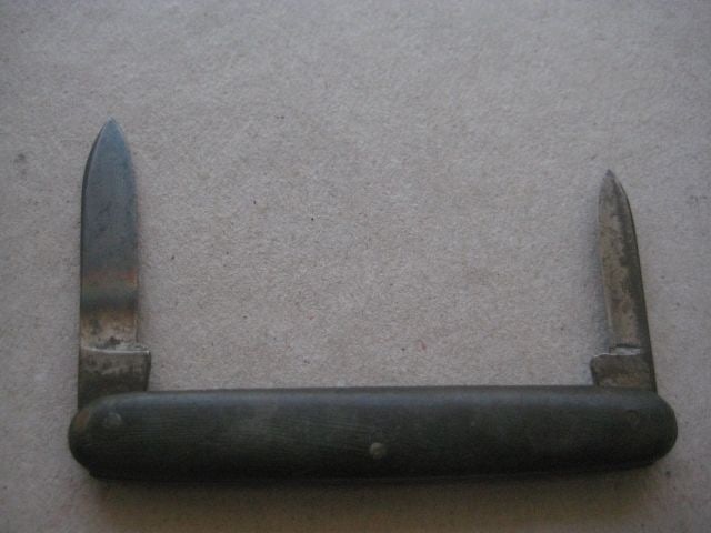 Antique French Horn Hafted Twin Steel Bladed Penknife, c1900 - 2
