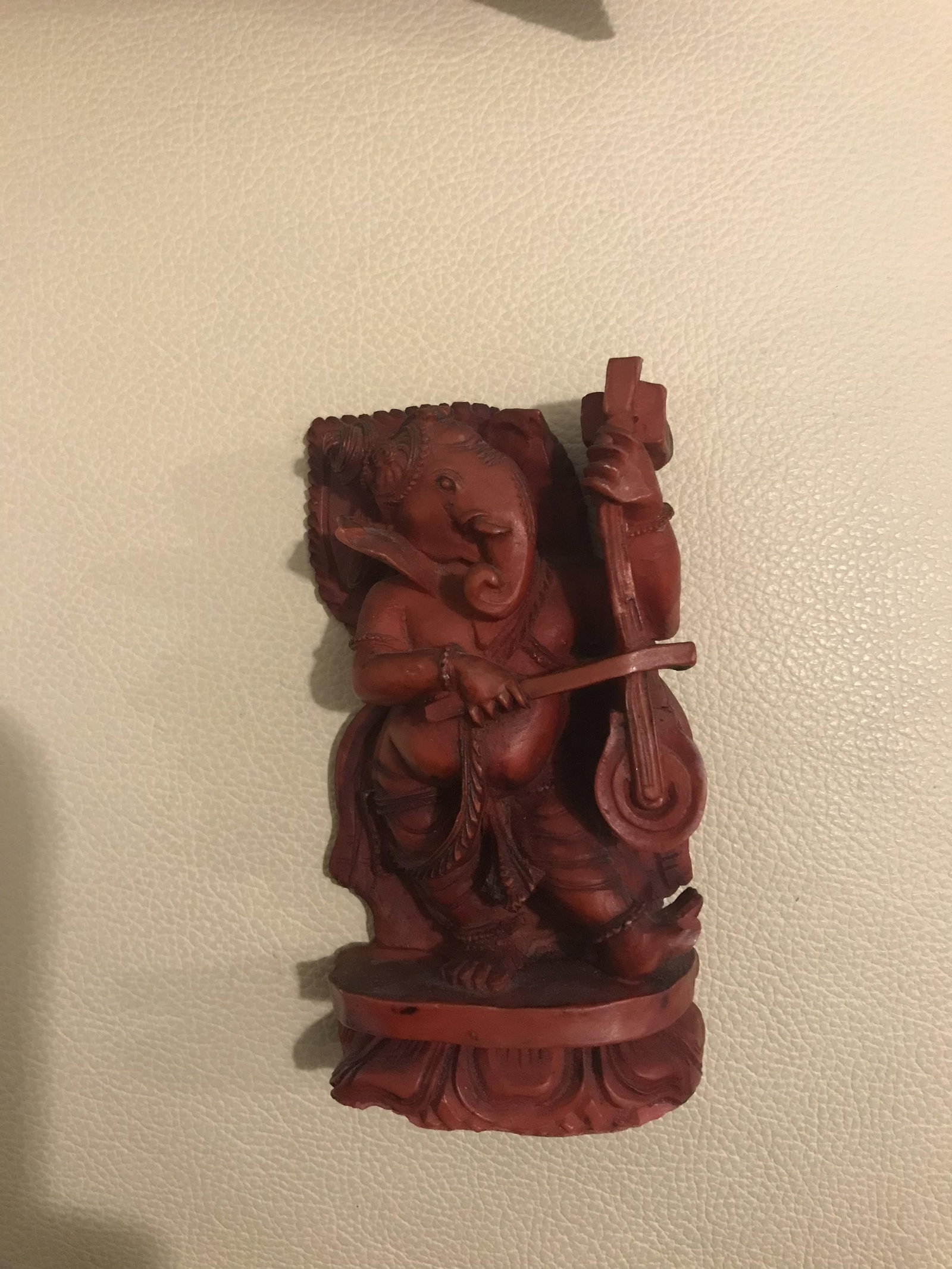 Vintage Lord Ganesha Coral Statue - 2