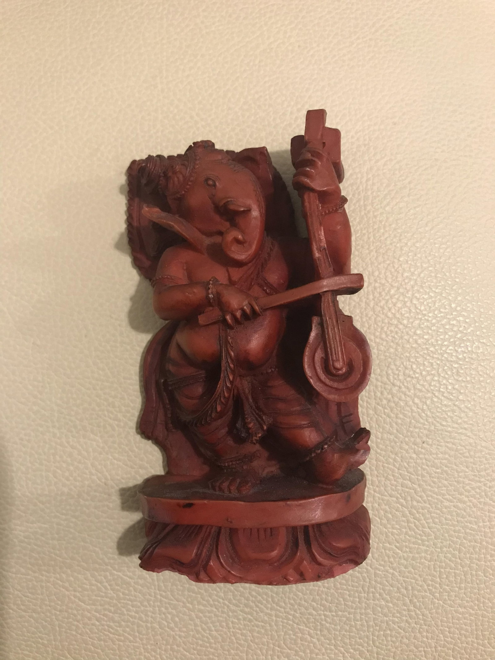 Vintage Lord Ganesha Coral Statue - 3