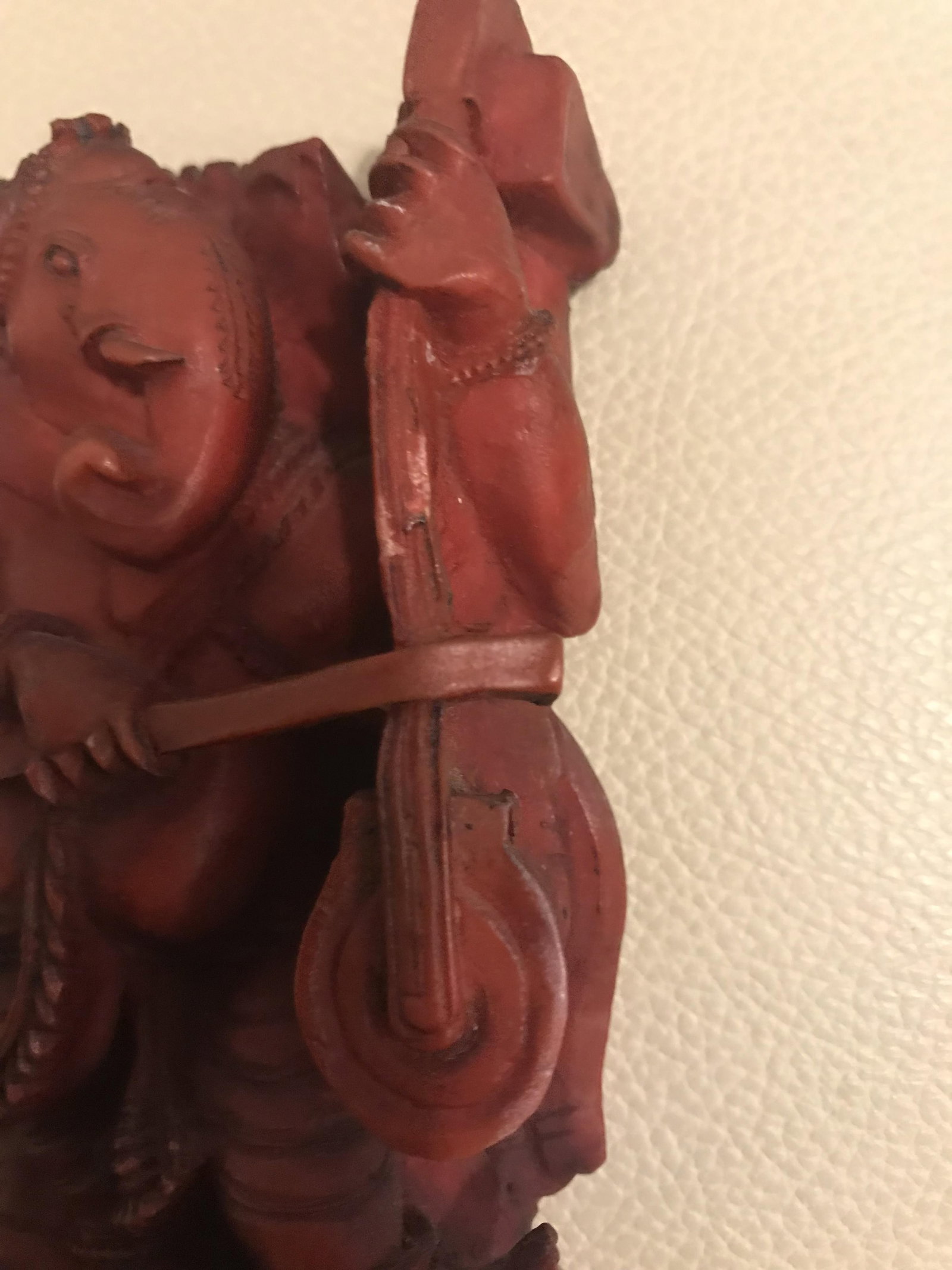 Vintage Lord Ganesha Coral Statue - 8