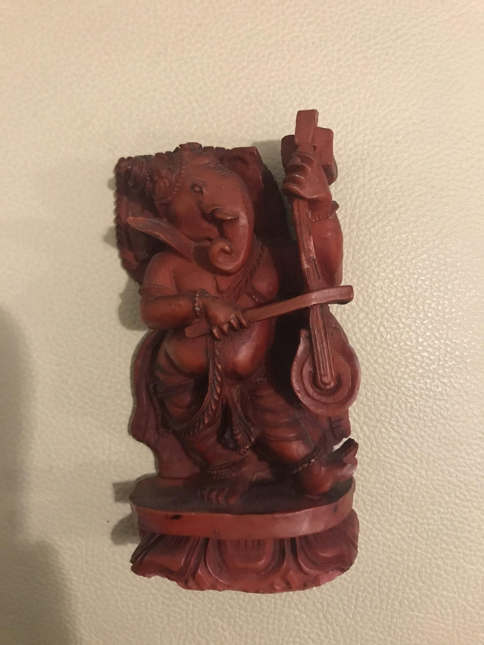Vintage Lord Ganesha Coral Statue - 9