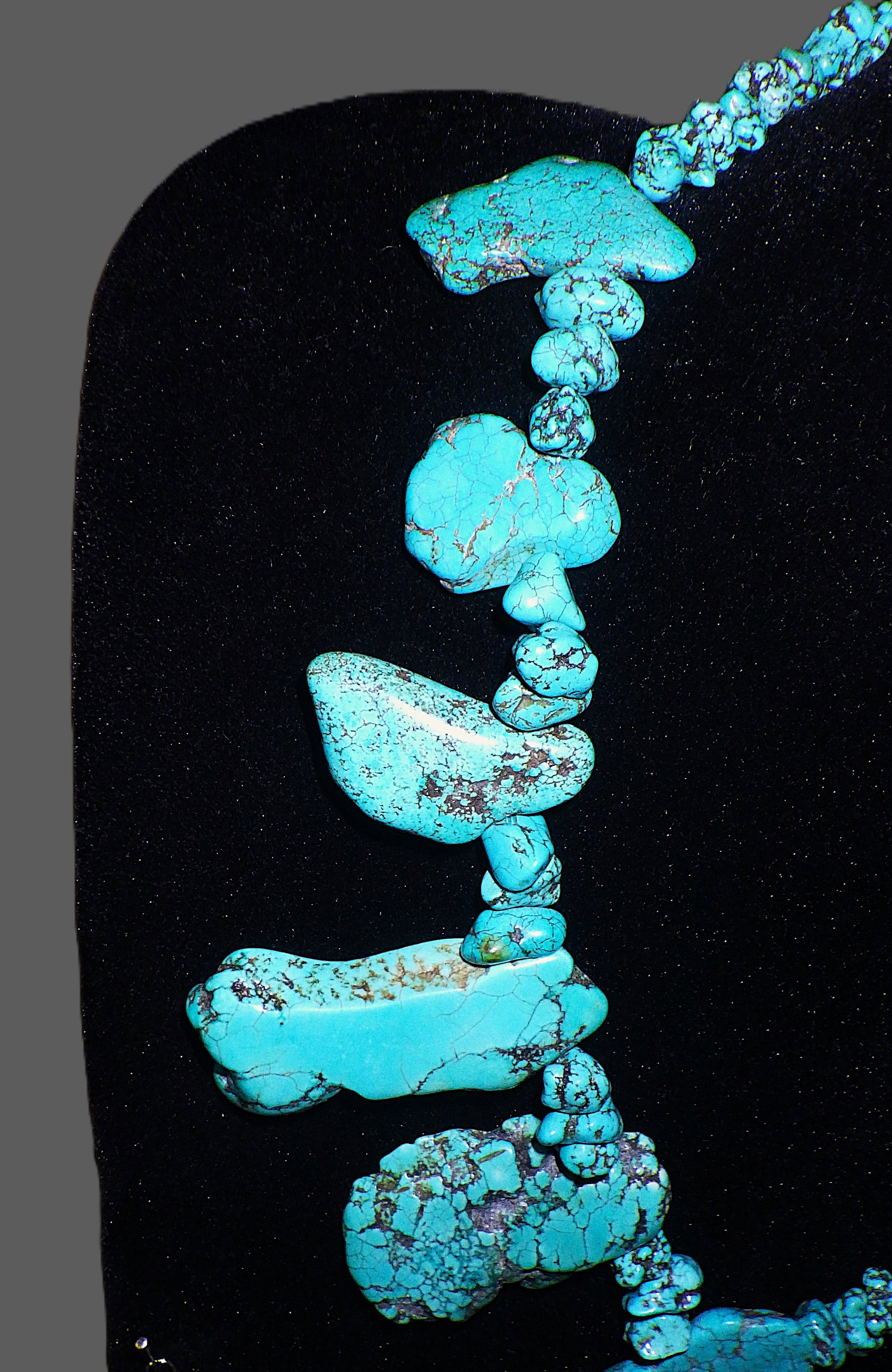 Turquoise nuggets necklace & earrings set - 4